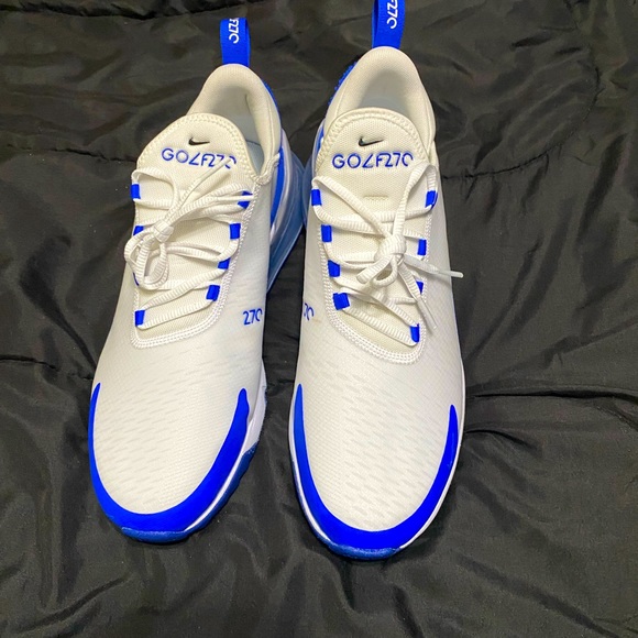 Nike Men’s Air Max 270 G Golf Shoes, size 10, white and blue Nike Air Max 270 Golf Shoes White/Racer Blue/Pure Platinum  main image 4